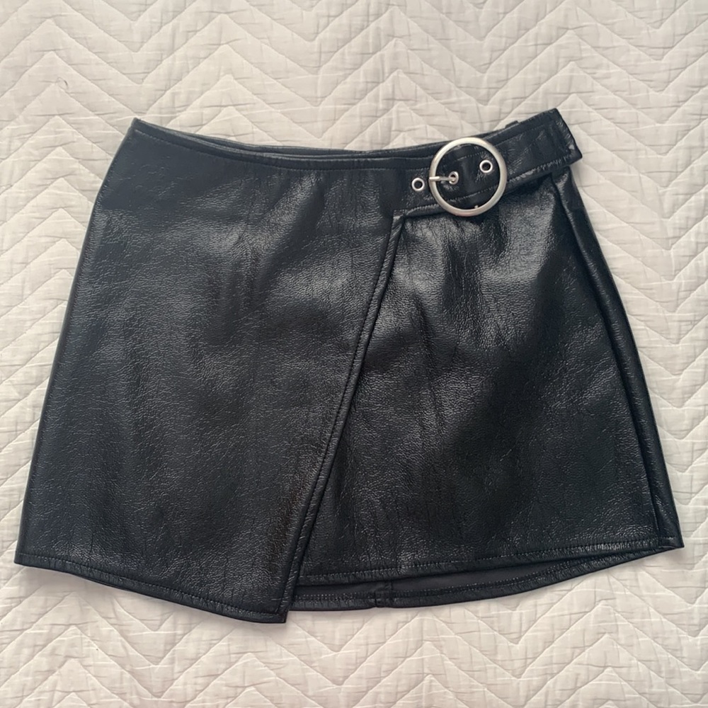 Black Leather Mini Skirt